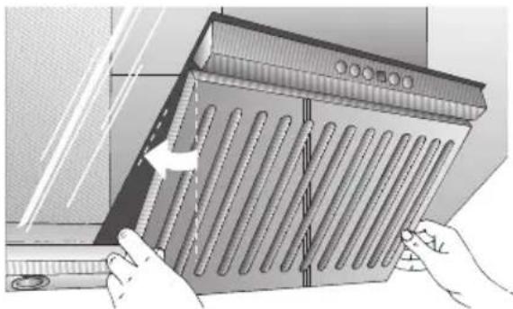 BOSCH DWK096625 - Innsetting av fettfilteret: - 2