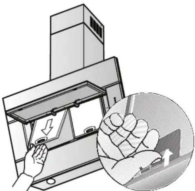 BOSCH DWK096652 - Tirar e recolocar os filtros metálicos antigorduras: - 1