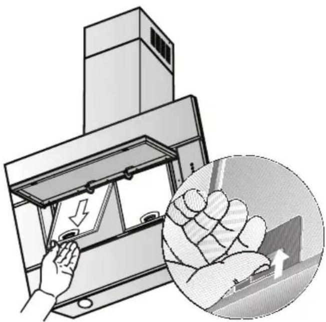 BOSCH DWK096652 - Aus- und Einbauen der Metall-Fettfilter: - 1
