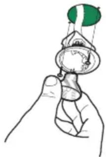 Illustration of a hand holding a small object with a green flag above, no text or symbols present.