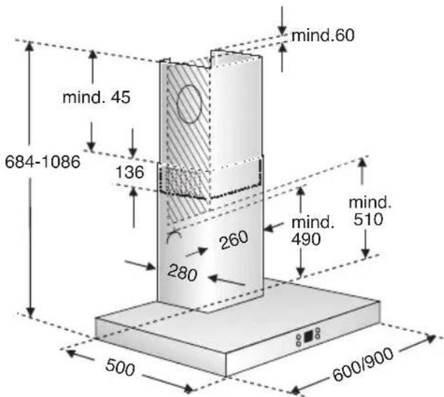mind.60 mind. 45 684-1086 136 260 mind. 510 490 280 500 600/900