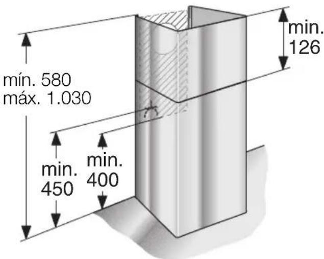 BOSCH DWB093650 - Cotas del aparato Evacuación del aire al exterior - 1