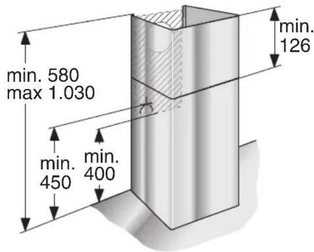 BOSCH DWB092750 - Cotes de l'appareil (évacuation de l'air) - 1