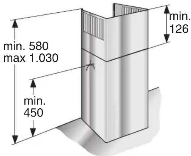 BOSCH DWB092750 - Medidas do aparelho na função de circulação de ar - 1