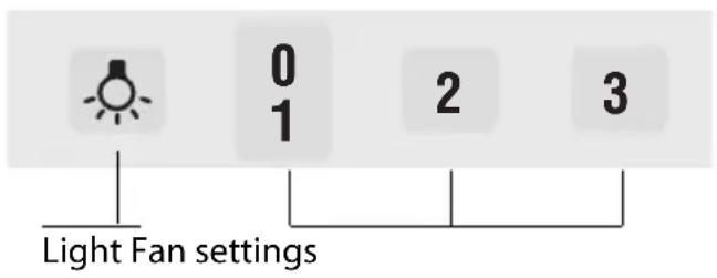 0 1 2 3 Light Fan settings