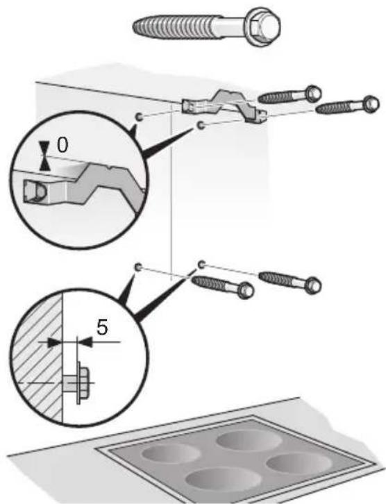 Technical diagram illustrating screw fastening process with magnified views and component details
