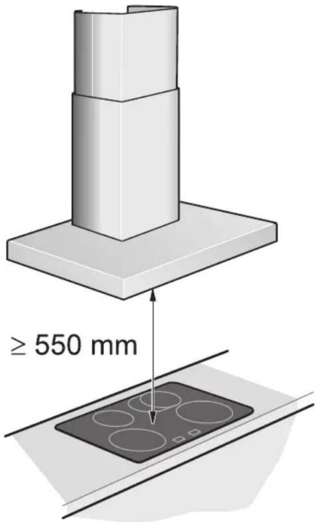 ≥ 550 mm