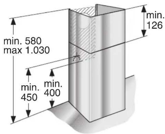 BOSCH DWB095751 - Cotes de l'appareil (évacuation de l'air) - 1