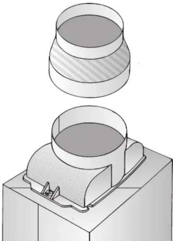 BOSCH DWB065450 - Aansluiting luchtafvoerpijp ∅ 100 mm: - 1