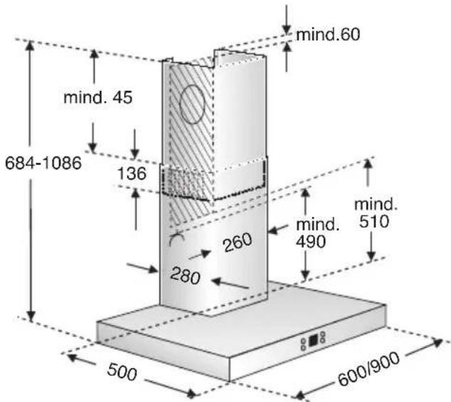 mind.60 mind. 45 684-1086 136 260 mind. 510 490 280 500 600/900