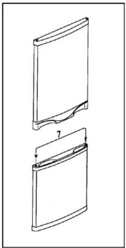 Technical line drawing of two views of a flat panel or holder, showing top and side designs with no text or symbols.