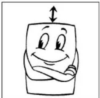 Cartoon character with a smiling face and upward arrow, no text or symbols present