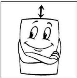 Cartoon character with a smiling face and upward arrow, no text or symbols present.
