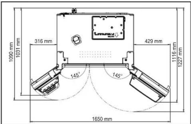 1090 mm 1031 mm 316 mm 429 mm 1116 mm 1227 mm 145° 145° 1650 mm