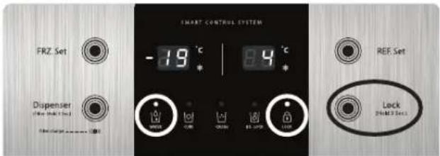 SMART CONTROL SYSTEM FRZ Set -19 °C 8.4 °C Dispenser LOF REF. Set Lock 20000000000000000000000000000000000000000000000000000000000000000000000000000000000000000000000000000 REF. Set LOF OFF ON/OFF ON/OFF ON/OFF