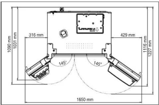 1090 mm 1031 mm 316 mm 429 mm 1116 mm 1227 mm 145° 145° 1650 mm
