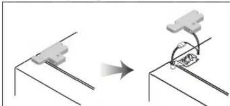 Diagram showing a mechanical assembly or assembly process with two steps: one before and after, and another after, with no visible text or symbols.