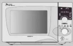 Illustration of a microwave oven with control panel and front panel (no text or symbols)
