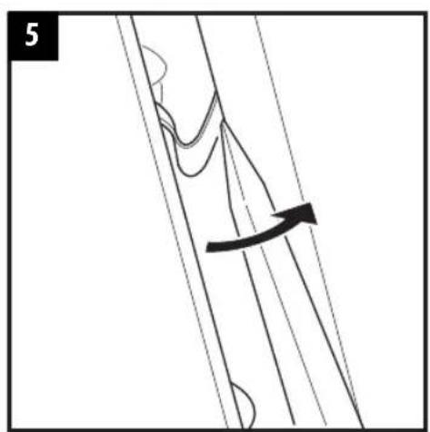 Diagram of a mechanical or structural component with directional arrows indicating movement, no text or symbols present