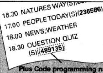 16.30 NATURES WAY(S) 17.00 PEOPLE TODAY(S)(236586) 18.00 NEWS;WEATHER 18.30 QUESTION QUIZ (S):[489135] Plus Code programming n