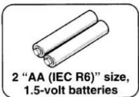 2 "AA (IEC R6)" size, 1.5-volt batteries