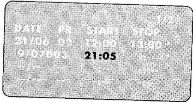 SHARP VC-M271 - HEURES D'ENREGISTREMENT PRÉPROGRAMMÉES (suite) - 1