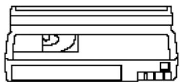 Simple line drawing of a rectangular container with internal compartments and a small inset showing a curved arrow (no text or symbols)
