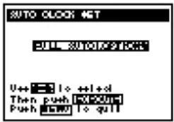 AUTO CLOCK 4ST 211-3600/9100X U++ = 1 to ++1+cl Then push OK-200- Push = 1 to qu