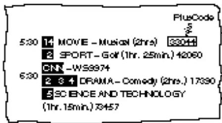5:30 14 MOVIE - Musical (2hrs) 330H 2 SPORT - Golf (1hr. 25min.) 42060 6:30 CNT - WS8974 2 3 4 DRAMA - Comedy (2hrs.) 17390 5 SCIENCE AND TECHNOLOGY (1hr. 15min.) 73457 PlusCode 5/2