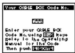 Your ODRS PCX Code No. Enter your ODRS PCX Code No. using 0-2 keys. Refer to the Operating Manual for the code. Then push Hx2011.