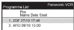 PANASONIC NV-HS830 - Programme List Search - 1