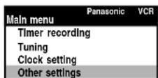 PANASONIC NV-FJ631 - Settings of Power save and the Brightness of the VCR display - 1