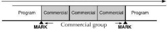 graph LR A["Program"] --> B["Commercial"] B --> C["Commercial group"] C --> D["Commercial"] D --> E["Program"] style A fill:#f9f,stroke:#333 style E fill:#f9f,stroke:#333 style B fill:#ccf,stroke:#333 style C fill:#ccf,stroke:#333 style D fill:#ccf,stroke:#333 style E fill:#ccf,stroke:#333