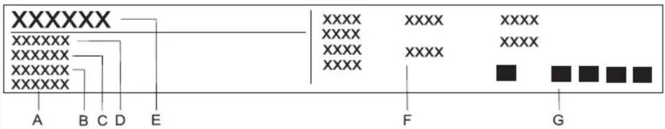 DAEWOO T267 - Rating plate - 1