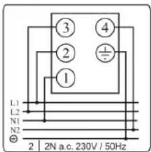 L1 L2 N1 N2 ① ② ③ ④ 2 N a.c. 230V / 50Hz