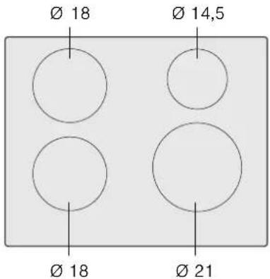 Ø 18 Ø 14,5 Ø 18 Ø 21