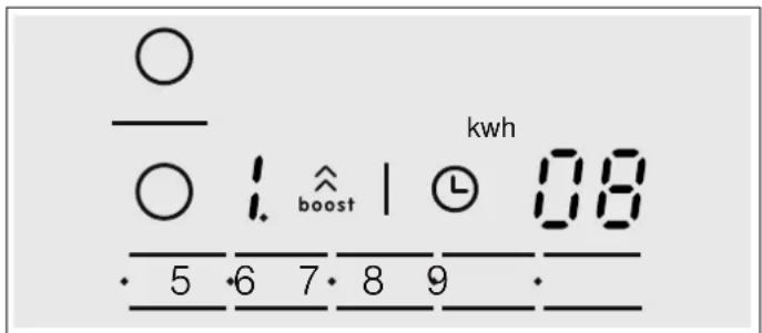 ○ / ○ 1. ↑kwh boost | ⓣ 08 · 5 ·6 ·7 ·8 ·9 ·_ kwh