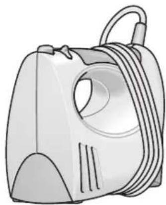 Illustration of a vacuum cleaner with coiled cable (no text or symbols)