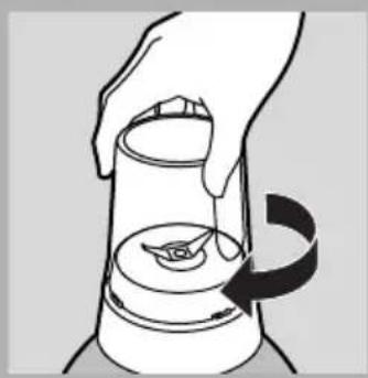 Illustration of a hand holding a can with a curved arrow indicating rotation (no text or symbols)