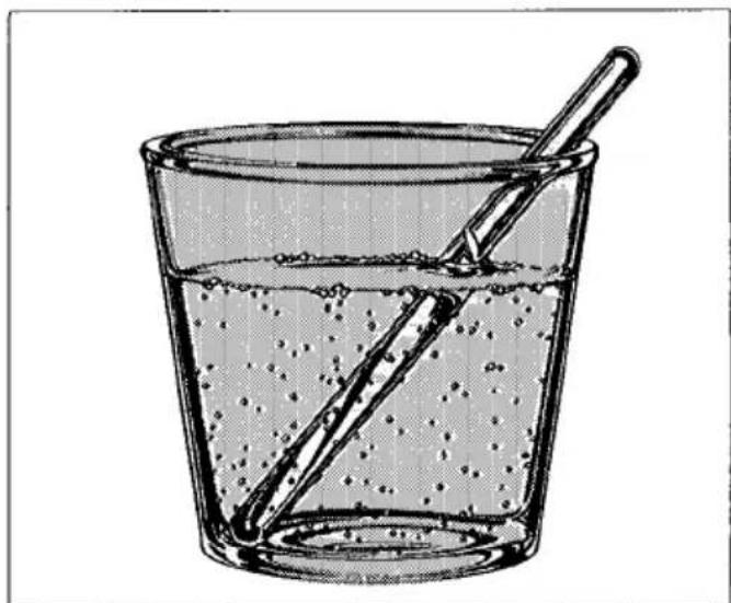Illustration d'un verre rempli d'eau avec une paille, sans texte ni symboles.