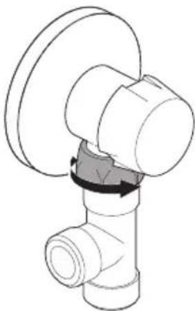 Technical line drawing of a mechanical joint or valve assembly (no text or symbols)