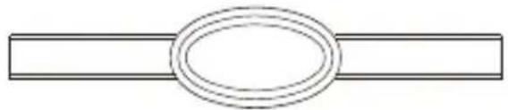 Simple line drawing of a horizontal bar with a circular oval cutout in the center (no text or symbols)