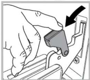 Illustration of a hand using a tool to adjust or install a mechanical component (no text or symbols visible).