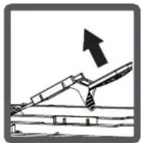 Diagram of an inclined plane with an upward arrow indicating motion or force (no text or symbols present)