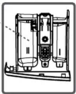 Technical line drawing of a mechanical device with internal components and mounting base (no text or symbols)