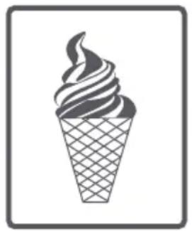 Illustration of a waffle ice cream cone with chocolate swirls on a grid-patterned base (no text or symbols)