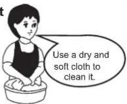 Use a dry and soft cloth to clean it.