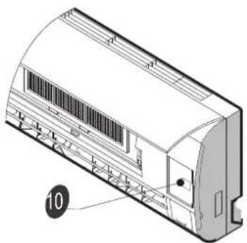 Technical line drawing of a refrigerated air conditioner unit with labeled component.
