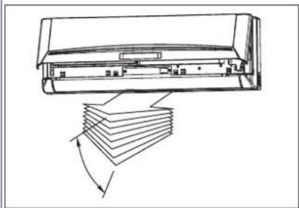 Technical line drawing of a mechanical component with layered structure and directional arrows indicating motion (no text or symbols)