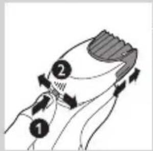 Diagram illustrating a hairpin with labeled parts and directional arrows indicating movement or force